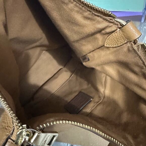 Coach 2Way Bag Abby Duffle Cognac Goldtone F31507 Leather Hobo + Crossbody Strap - Picture 15 of 15